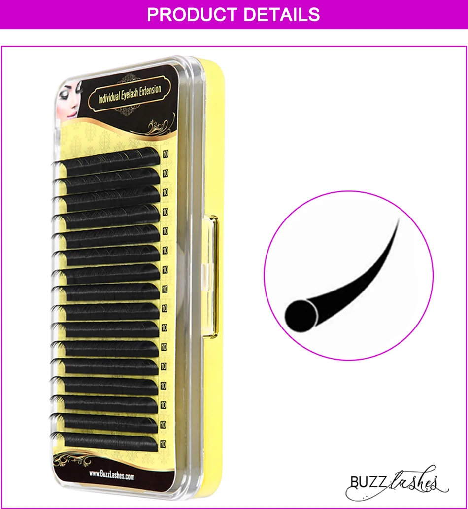 Новые Buzz Lashes темно-черные шелковые Индивидуальные ресницы для наращивания, натуральные ресницы из искусственной норки, легкие объемные мягкие ресницы для наращивания