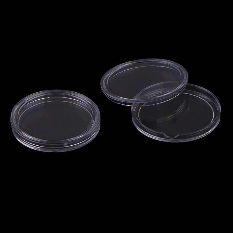 

10PCS Transparent Small Round Commemorative Coin Holder For Coin Collection Plastic Clear Coin Capsules Box Dia.25mm 32mm 35mm