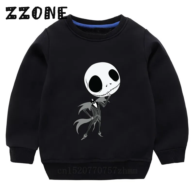 5234C-Black Детские толстовки с капюшоном Детский свитер для хэллоуинтуан с изображением тыквы, короля, Джек Скеллингтон пуловер для малышей Топы, одежда для мальчиков и девочек KYT5234 - Цвет: 5234C-Black