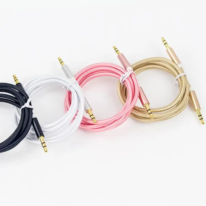 

3.5mm Audio Cable Jack 1m AUX Audio Cable 3.5mm Stereo Cable Car MP3 Audio iPod To Male For PC Auxiliary Male Suitable S4J6