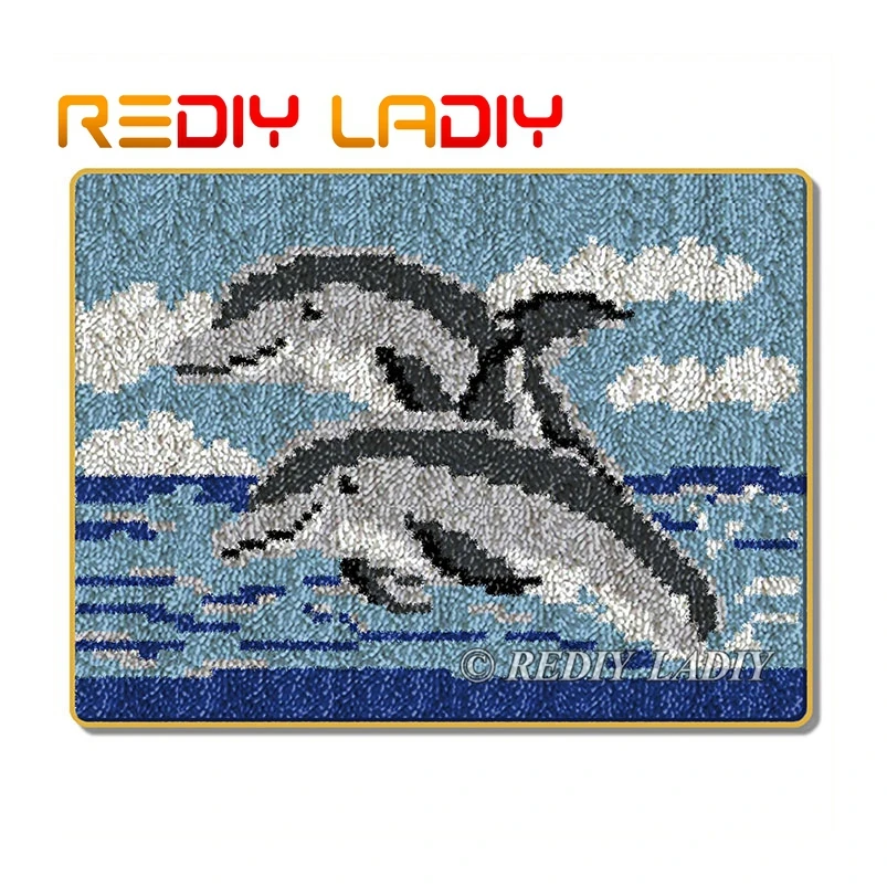 

Пристёгивающийся ковер Dophin Love, коврик для вязания крючком, ковер 100% из акриловой пряжи для дивана, подушки, коврик «сделай сам», ковер, домаш...