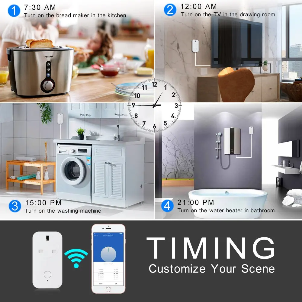 Умный дом WIFI переключатель Smart Socket для Apple Homekit ALexa Echo Google Home Адаптер ЕС США Siri Voice