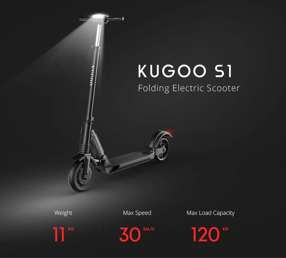 Электрический скутер KUGOO S1, 350 Вт, складной, скоростной, для взрослых, 3 режима скорости, 8 Дюймов, 30 км, 1-5 дней, в ЕС, M365