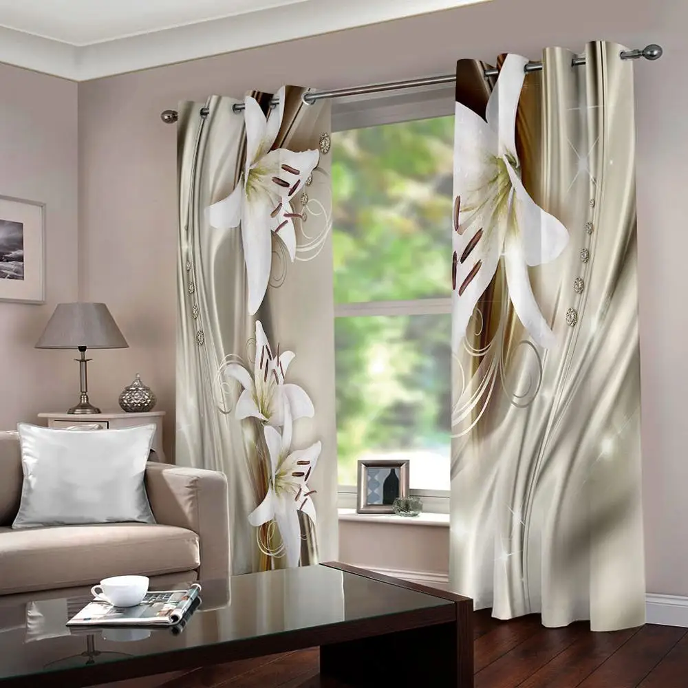 Фото Блэкаут оконные драпировки Роскошные 3D занавески для гостиной алмазные