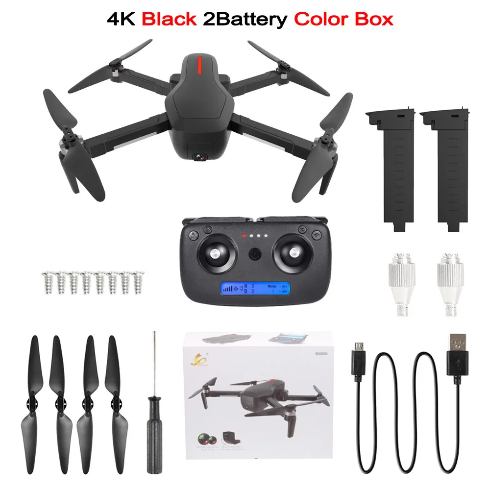W10 4K 2BAT BX B Teeggi W10 gps 5G wifi Радиоуправляемый Дрон FPV Бесщеточный Квадрокоптер с 4K Ультра четкой камерой селфи складные дроны RTF VS F11 CG033 H117 - Цвет: W10 4K 2BAT BX B