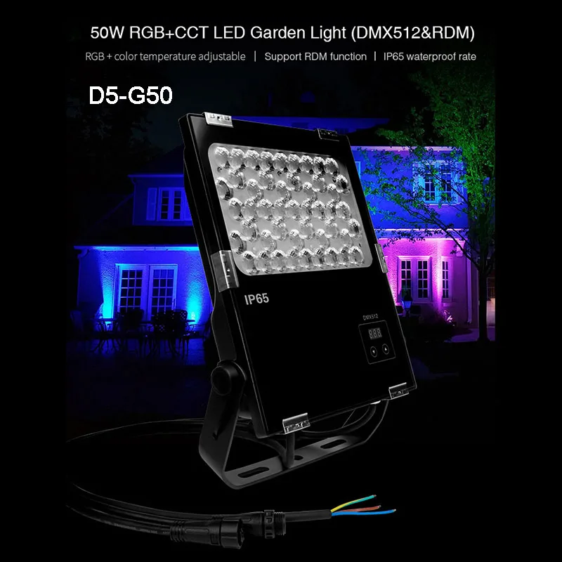 

New Miboxer 50W DMX512 LED Floodlight RDM RGB+CCT LED Garden Light D5-G50 Waterproof IP65 Outdoor Light AC 110V 220V