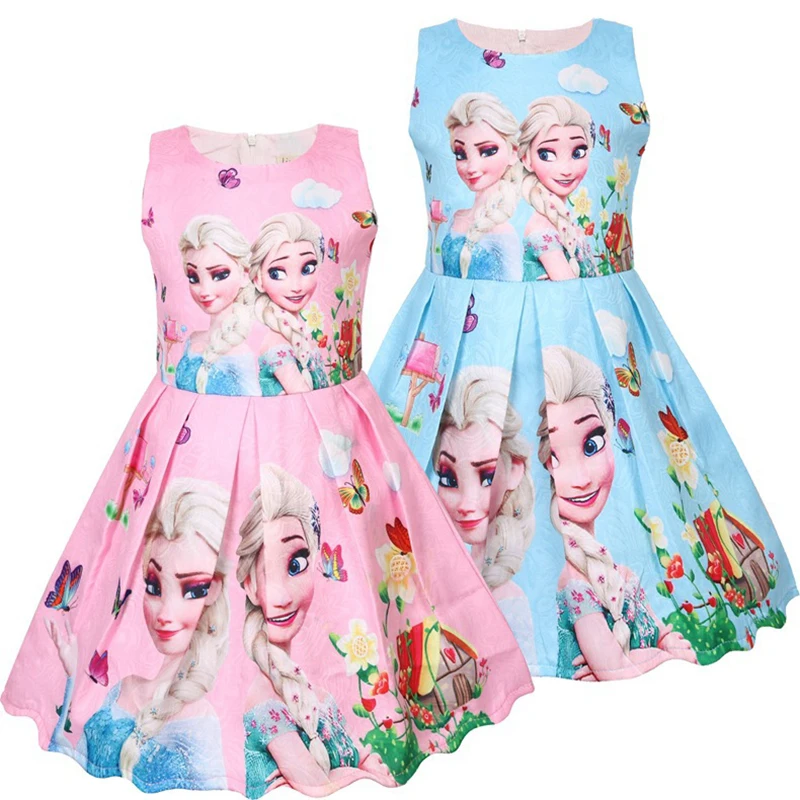 Girls Dress summer My Princess Girl Butterfly Print Teenagers Elsa children Party Baby Kids Clothes Vestido | Детская одежда и