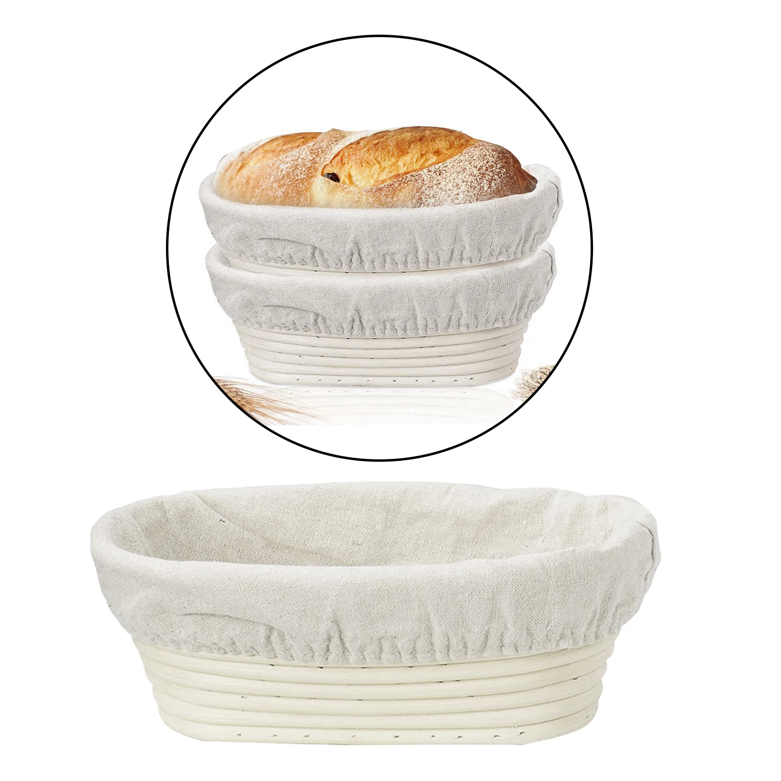 

1x Proofing Basket Round for Bread Dough Rising Rattan Basket