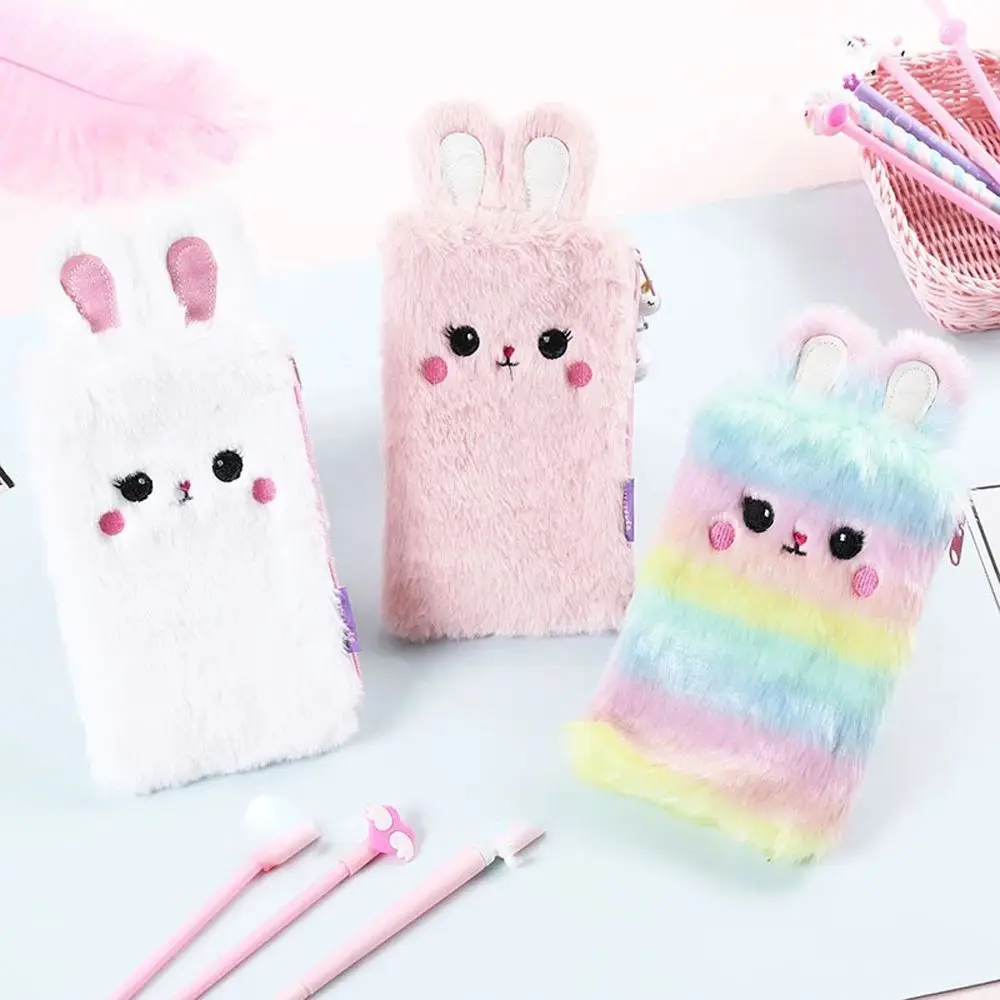 

Новый мультяшный чехол для карандашей для учеников, вместительная сумка для хранения канцелярских принадлежностей, милая плюшевая сумка д...