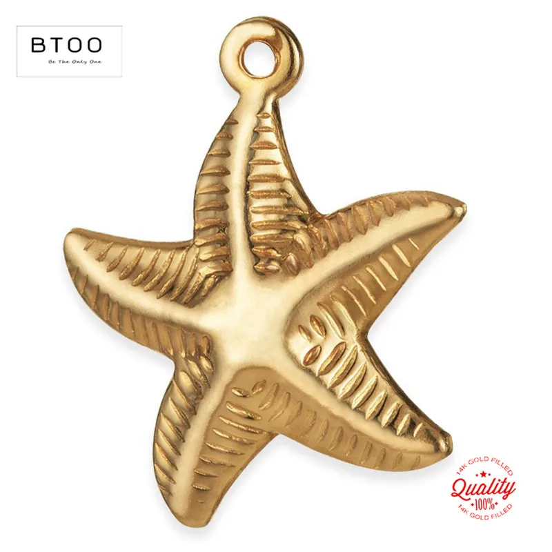 Starfish 14K Gold Filled Pendant Starfish Charm Jewelry for DIY Bracelet Necklace Making Jewelry Findings