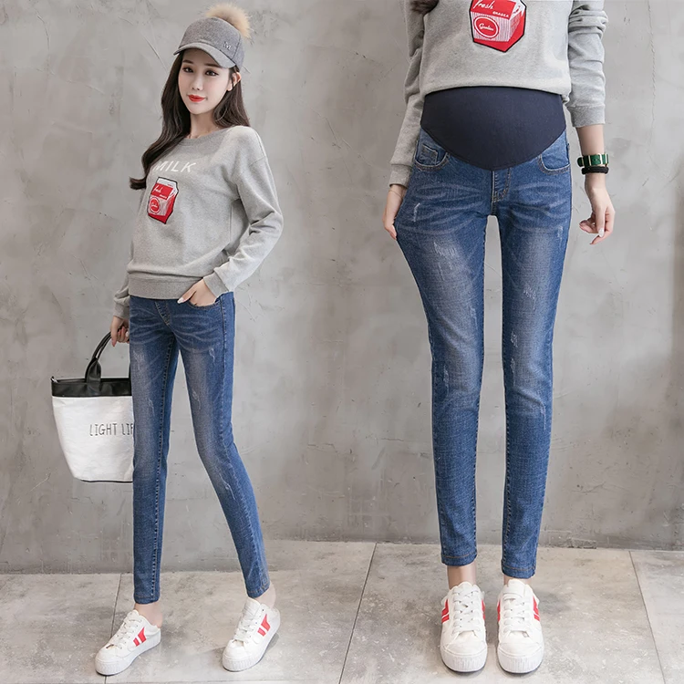 Узкие джинсы для беременных 6603 # джинсовые брюки карандаш Одежда осень 2019|Джинсы|