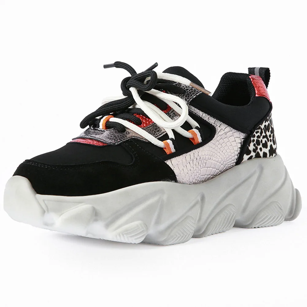

Karinluna 2020 New Arrival On Sale women shoes Flat Platform Round Toe Sneakers Mixed Color Cross-tied Autumn Shoes