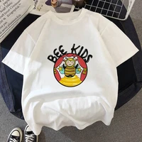 women inexpensive thin tshirt graphic cute summer o neck 90s style casual fashion aesthetic cartoon bee print female clothes