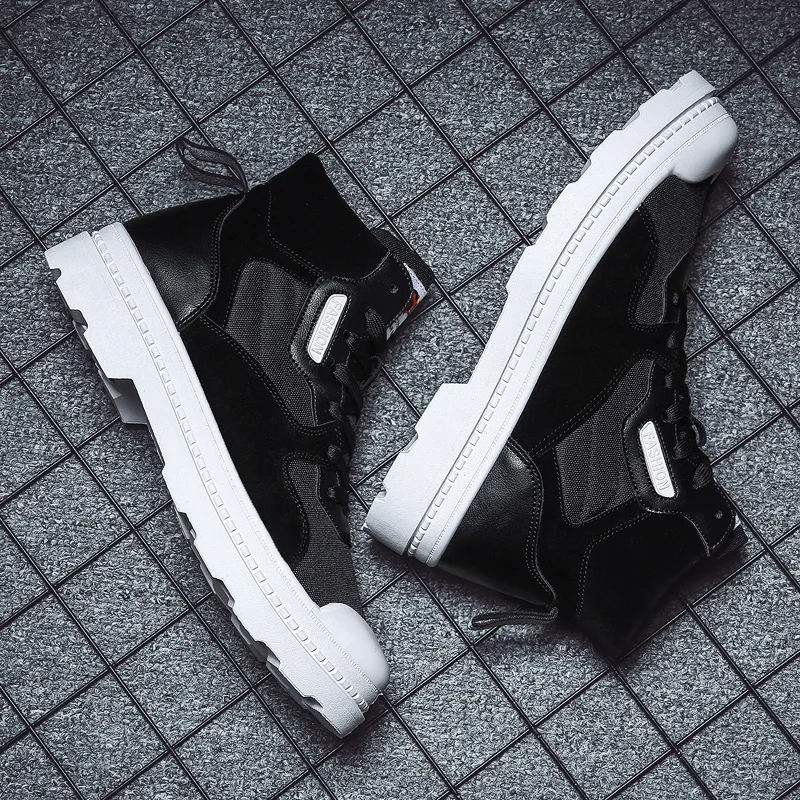 

Trend personality Men Breathable Skateboarding Shoes Trainers Sports Classic Outdoor Sneakers Martin boots Leather stitching