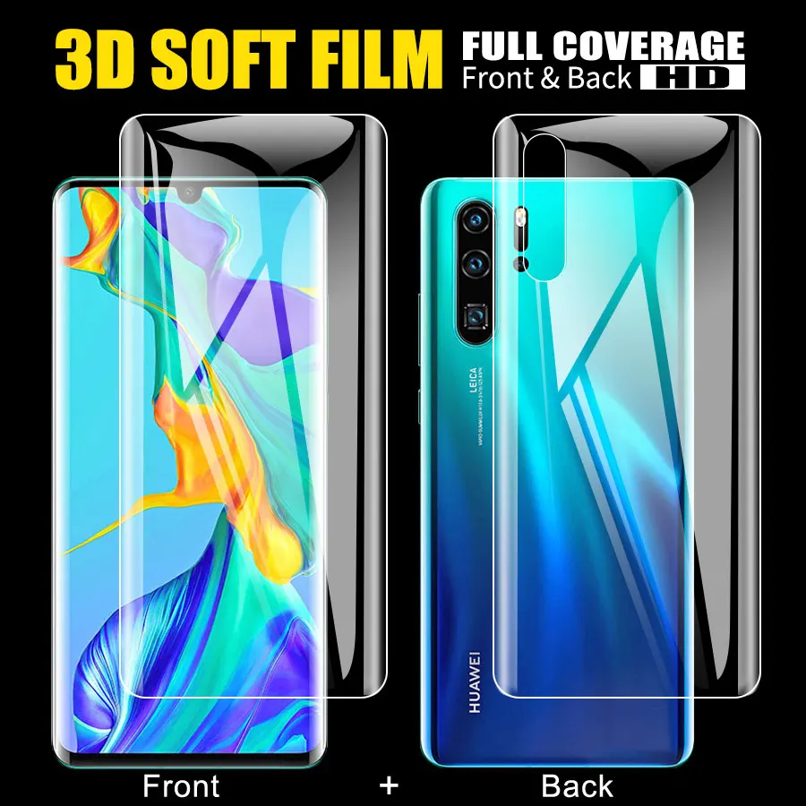 3D передняя + задняя Гидрогелевая пленка Защита экрана для Huawei P40 P20 P30 Lite Pro Honor 20 9X 8X