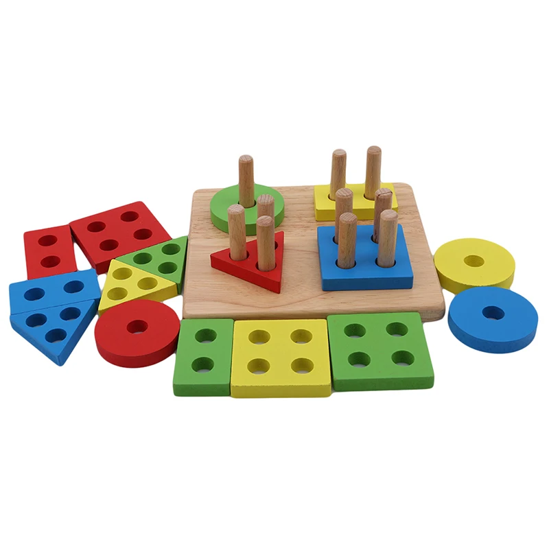 

Baby Toys Wooden Blocks Shape Jointed Board Montessori Teaching Leaning Education Building Chopping Block Match Toy