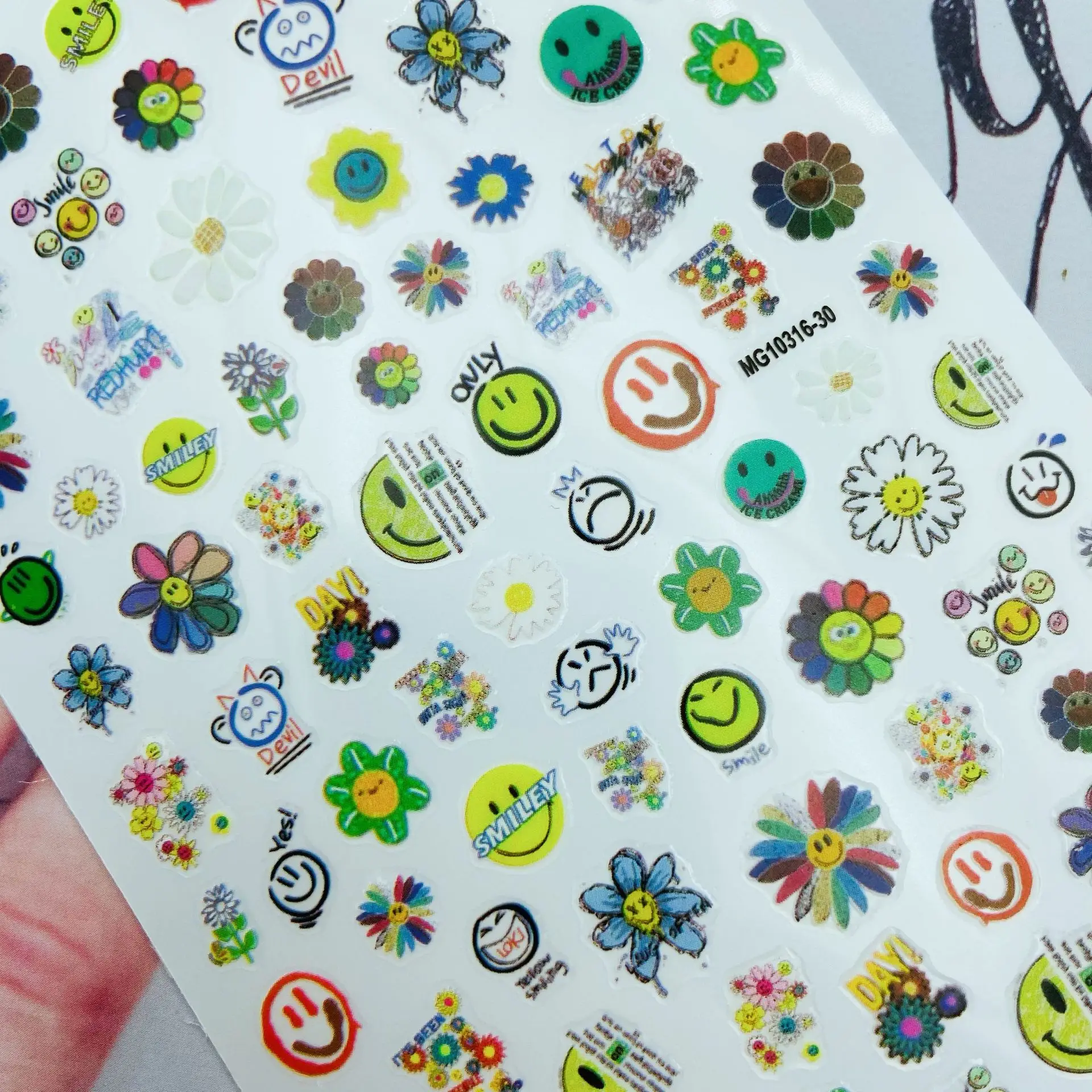 Новый дизайн Лидер продаж модные 3d наклейки для ногтей сделай сам Подсолнухи без