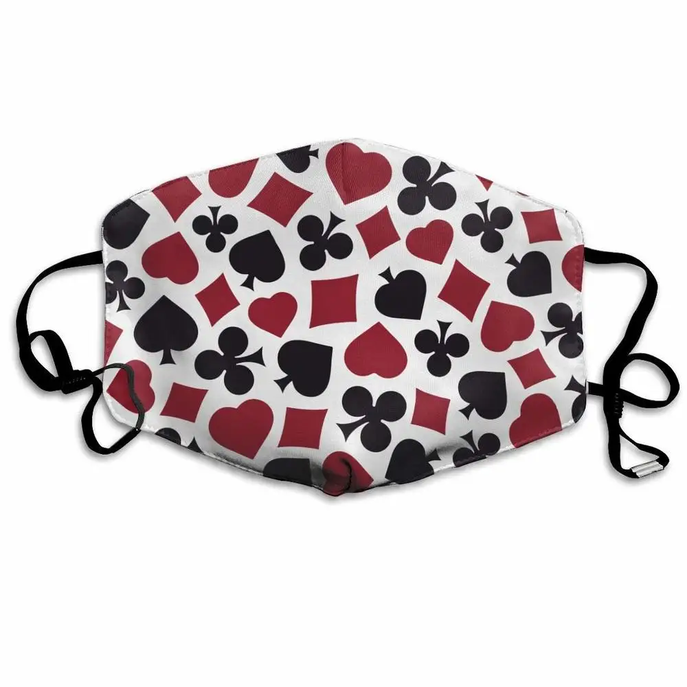 

Крутая моющаяся многоразовая маска с рисунком игральных карт для покера, хлопковая маска с защитой от пыли для детей, подростков, мужчин, же...