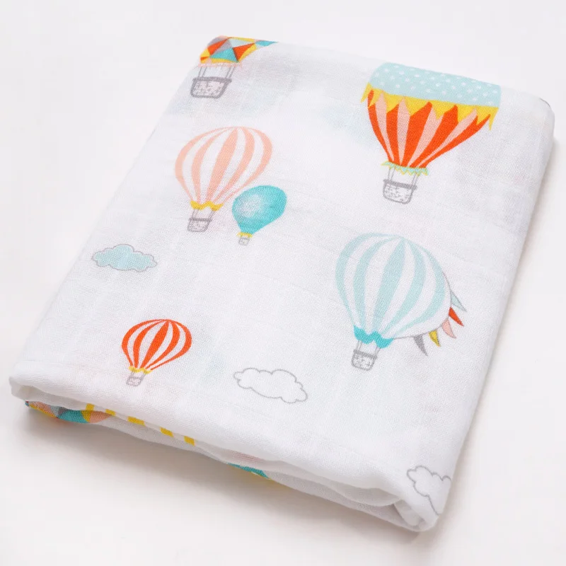 Hot air balloon Бамбуковое хлопковое детское одеяло, нагрудники, супер мягкие салфетки для кормления новорожденных, носовой платок, многоразовая Пеленка, банные полотенца, реквизит - Цвет: Hot air balloon