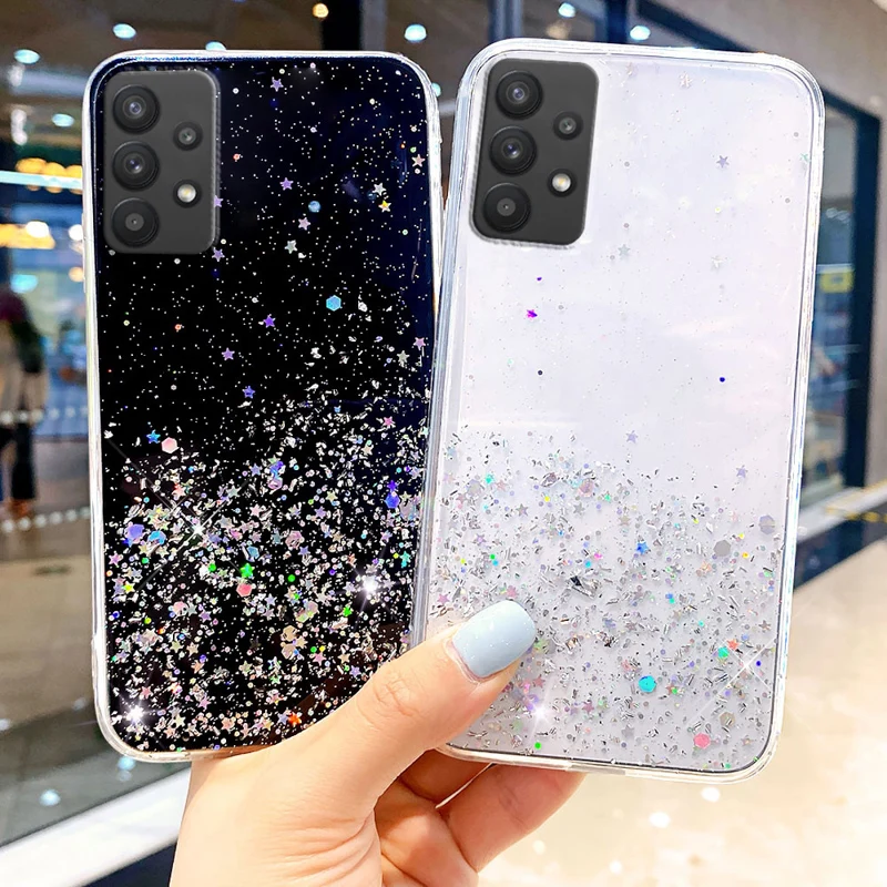 

Glitter Epoxy A12 Case For Samsung A02S A51 A71 A01 A11 A21 A31 A41 A42 A72 Note20 S21 Plus S30 S20 Ultra Cases Cover M31 M51