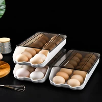 egg storage box automatic rolling egg box slide design fresh keeping box with transparent lid household lb88
