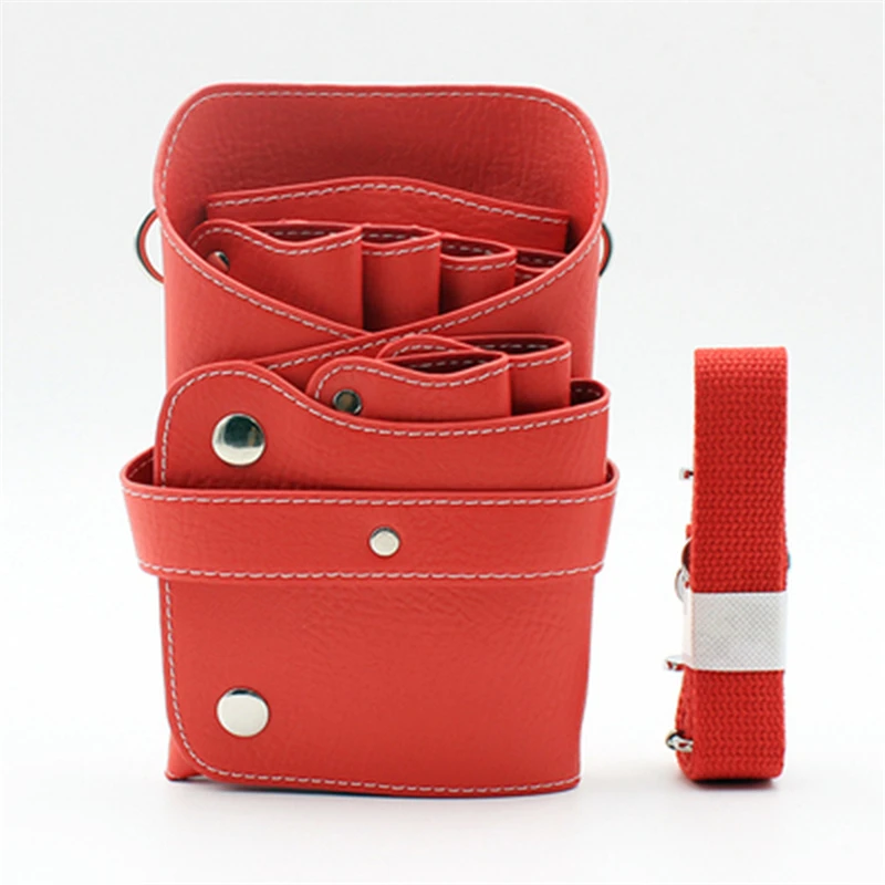 

Pouch Case With Waist Shoulder Belt Holster Scissors Clips Combs PU Leather Holder Bag For Barber Shop Hairdressing Salon Tool