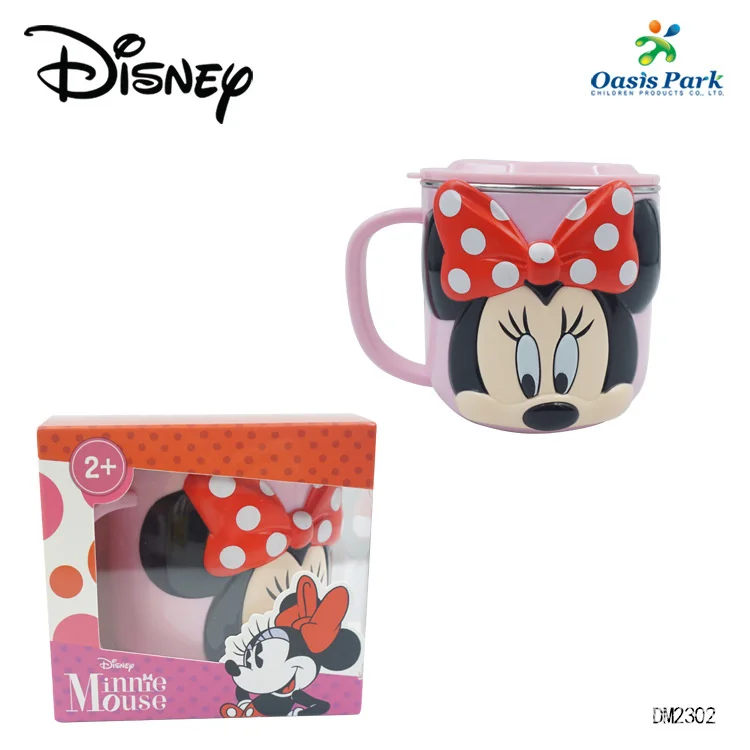 Disney-taza de agua para ni&ntilde;os, con dibujos animados de acero inoxidable 3D vaso de agua, vajilla para ni&ntilde;os, antica&iacute;da-2