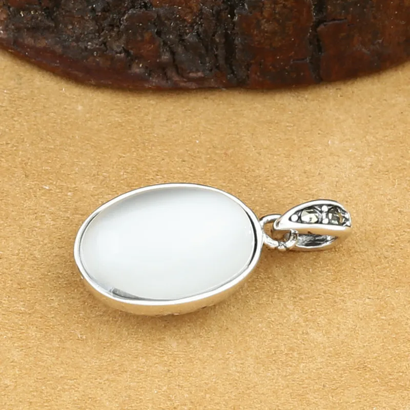 

925 Sterling Silver Jewelry Retro Thai Silver Men And Women Models Hollow Gemstone Opal Inlaid Pendant Fine Jewelry