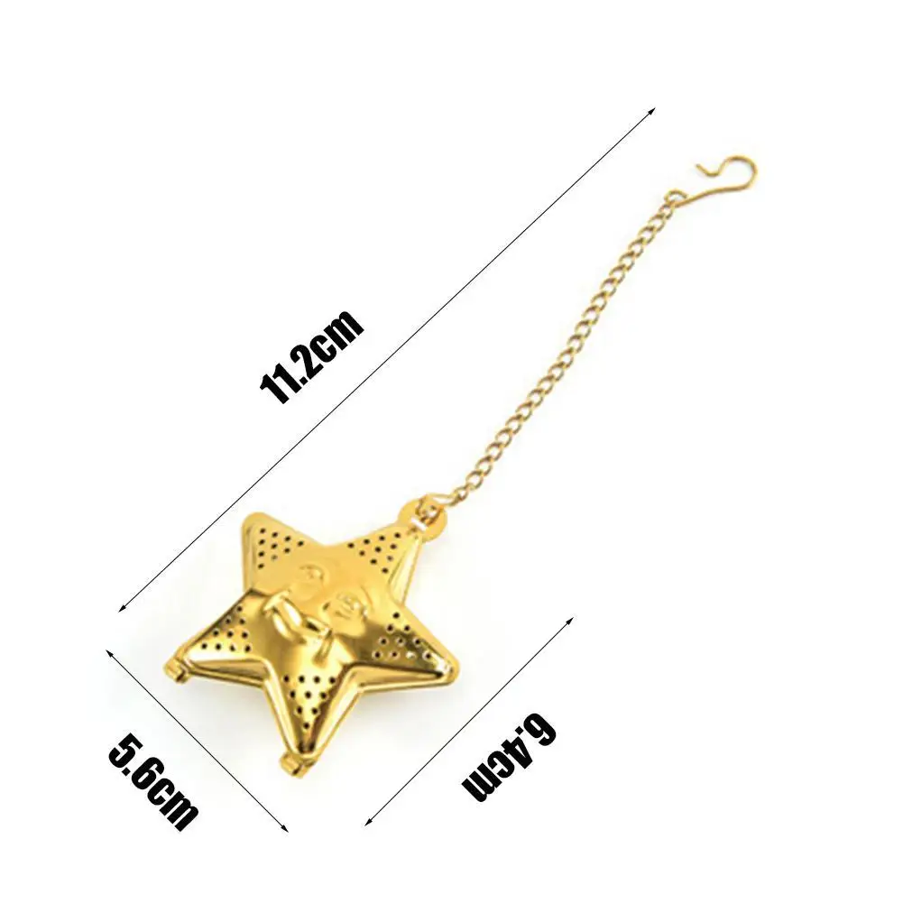 

1PC Steel Tea Infuser Sphere Press Telescopic Tea Ball Tea Heart Leak Slag Filter Strainer Tea Tea Shape Shell Star B2Q3