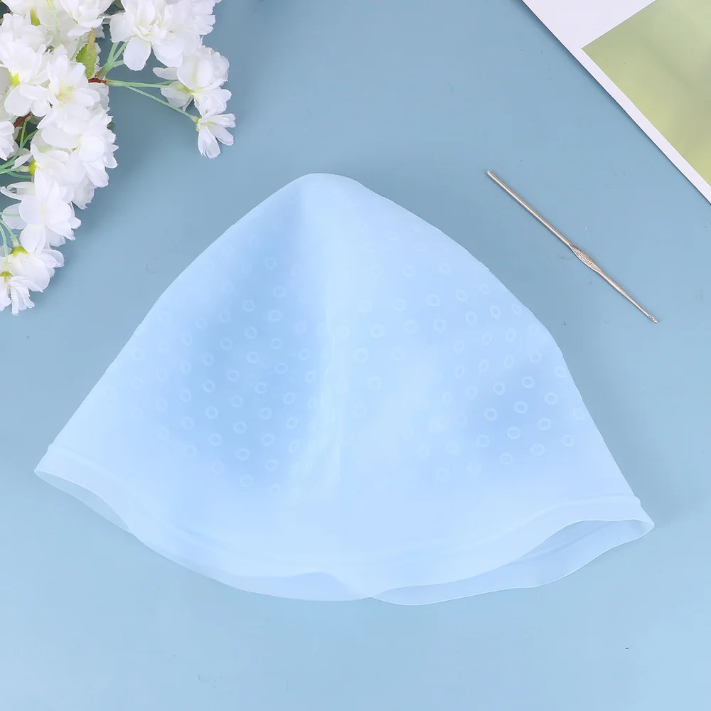 

3Pcs Hair Treatment Caps Thickened Silicone Caps Hair Highlight Caps Hair Coloring Supply with 3pcs Crochet