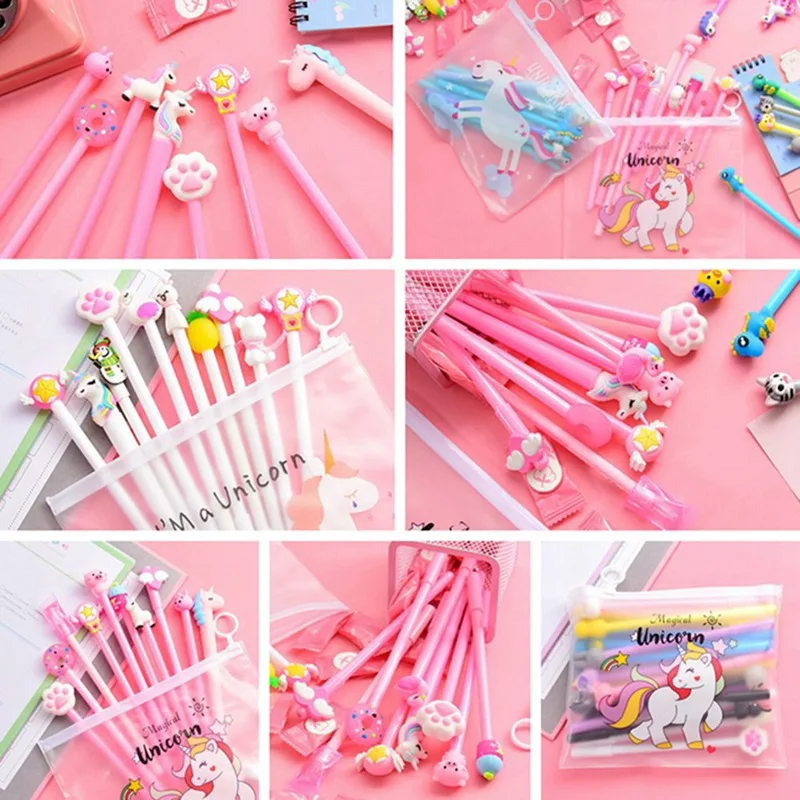 

10Pcs/Set Gel Pen Unicorn Pen Stationery Kawaii School Supplies Gel Ink Pen School Stationery Office Pen Kids Gifts
