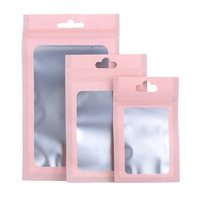 

20Pcs S M L Matte Zip Plastic Bag Aluminum Foil Hologram Food Pouch Small Water Proof Zipper Reclosable Pouches Dropship