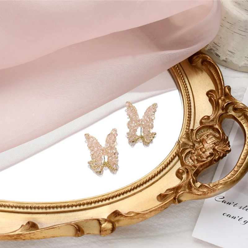 

Women's Fashion Valentine's Day Prom Birthday Jewelry Gift Butterfly Inlaid Zircon Retro Tassel Girl Stud Earrings Wholesale
