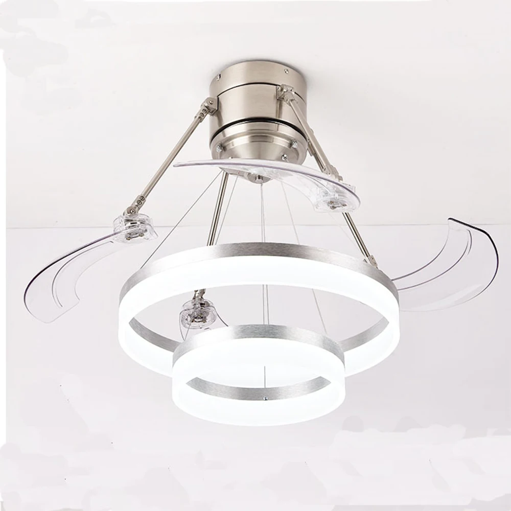 Современная потолочная лампа вентилятор кольцевые лампы с невидимыми листьями