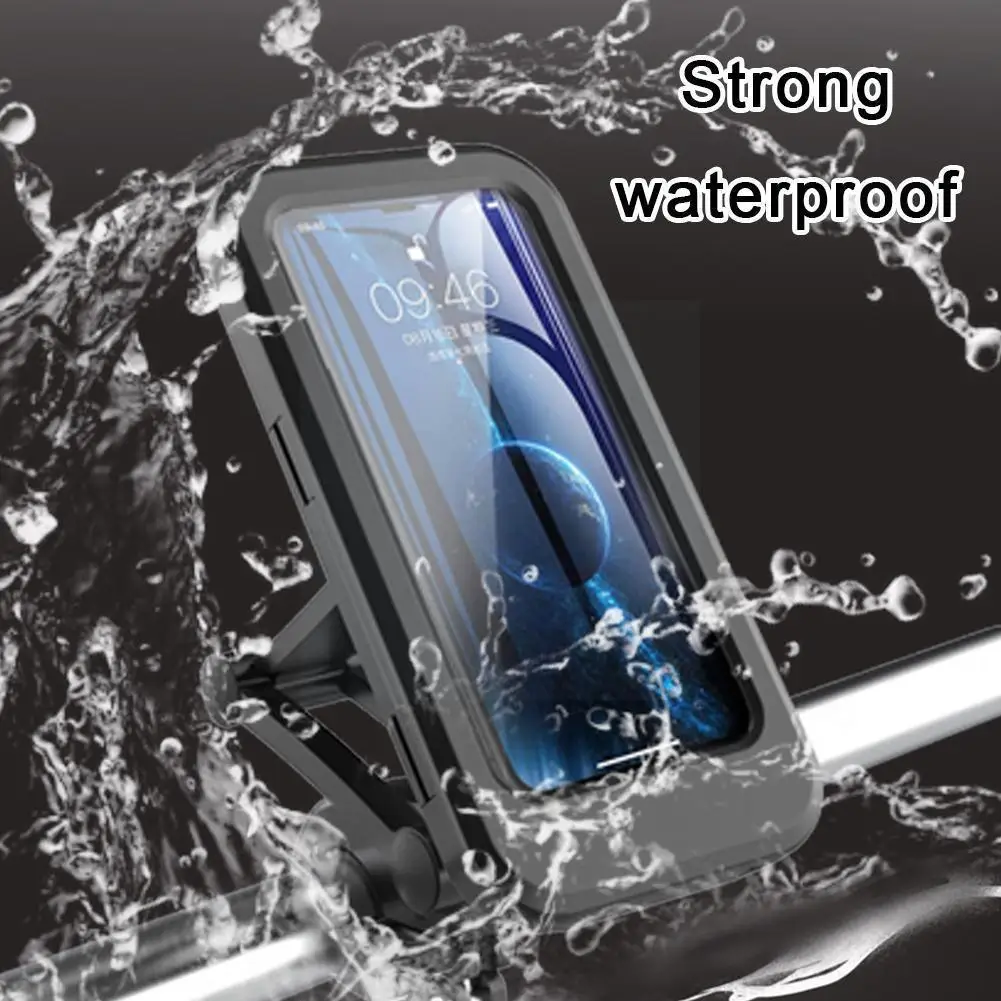 

Waterproof Universal Bike Phone Holder Motorcycle Handlebar Phone Mount Bracket 360º Rearview Mount Phone Cell Retractable V0D0
