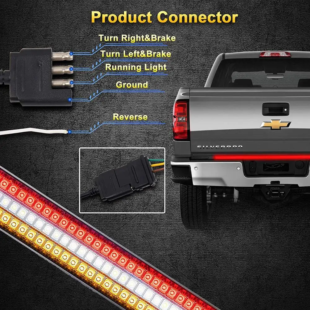 48 дюймов тройной светодиодный багажника светильник бар стробоскоп проблесковый