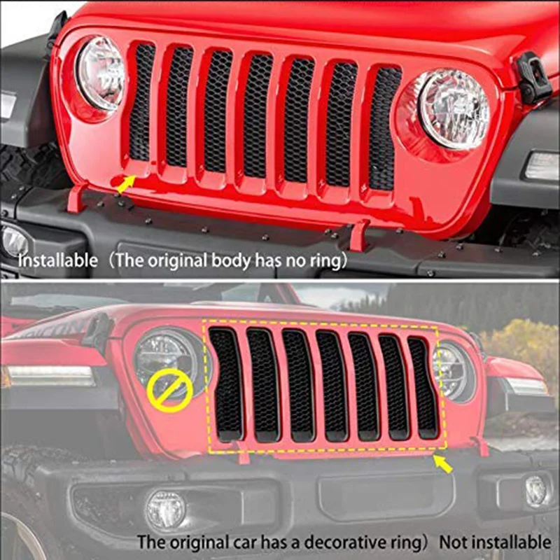 Front Grill Inserts & Headlight Cover Kit for 2018-2019 Jeep Wrangler JL Unlimited Sport/Sports Car Accessories | Автомобили и
