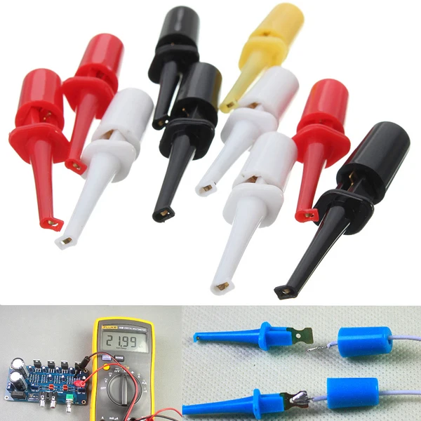 10Pcs Multimeter Lead Wire Probe Test Hook Kit Connector Electronics Laborator | Обустройство дома