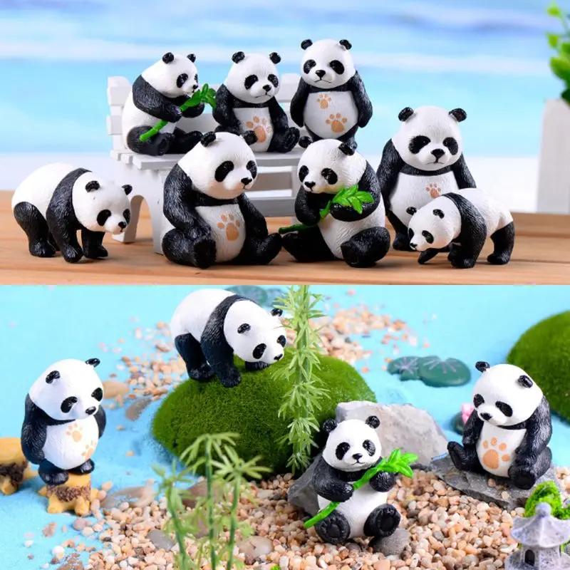 

Mini Miniature Resin Panda Garden Plant Flower Pot Bonsai Home Decor Craft Small Ornament