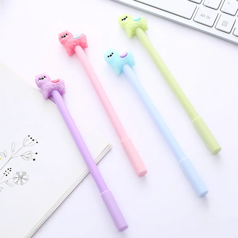 Colored Alpaca Gel Pen Cute Animal Stationary Goods Kawaii School Accessories Office Supply Kawai Stationery Party Favor Thing | Канцтовары