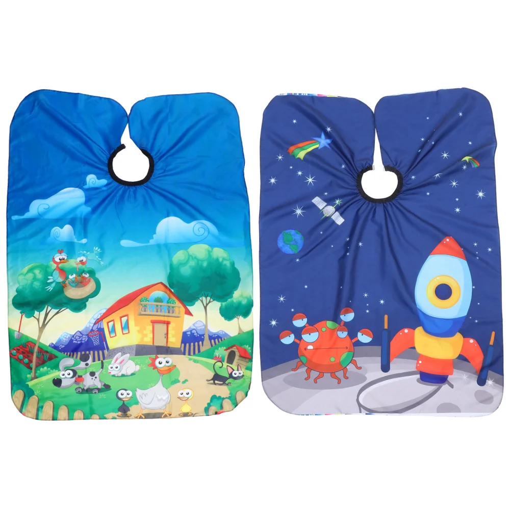 

2Pcs Child Hairdressing Capes Professional Salon Home Kids Haircut Capes