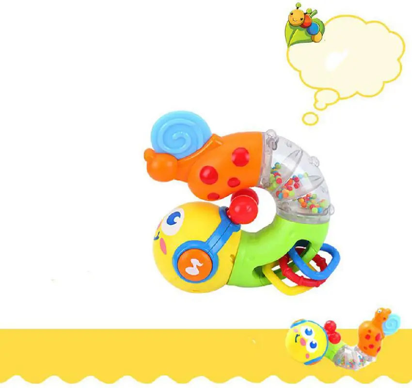 Новые милые детские игрушки электрические музыкальные Скручивающиеся червчатые