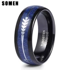 Мужское кольцо шириной 8 мм Somen, обручальное кольцо синего цвета со стрелкой, дизайнерское мужское кольцо из карбида вольфрама, высококачественные мужские модные украшения