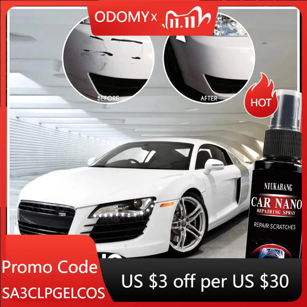 

Средство для удаления царапин, Автомобильный Спрей для ремонта царапин, автомобильный нано-спрей, глубокое удаление царапин, легкое и мгнов...