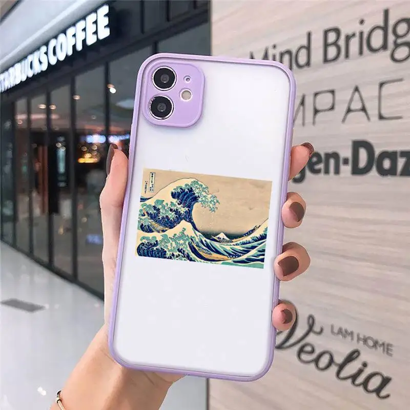 

The Big Wave of kanagawa Phone Cases matte transparent For iphone 7 8 11 12 plus mini x xs xr pro max cover