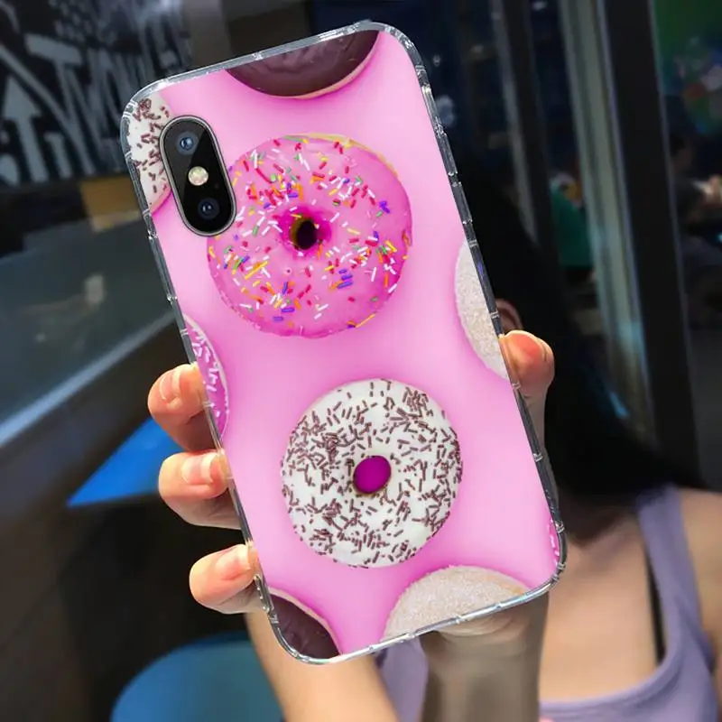 

Cartoon cute fashion beautiful donut Phone Case Transparent for iPhone 11 12 mini pro XS MAX 8 7 6 6S Plus X 5S SE 2020 XR