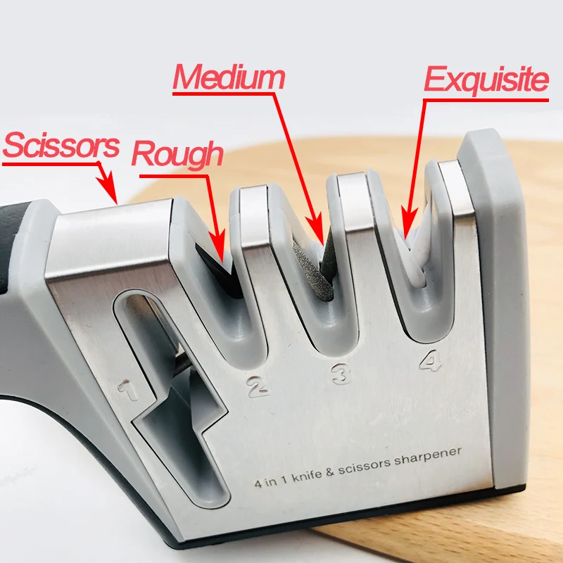 

Diamond Coated&Fine Rod Knife Shears and Scissors Sharpening stone System Stainless Steel Blades Knife Sharpener 4 in 1