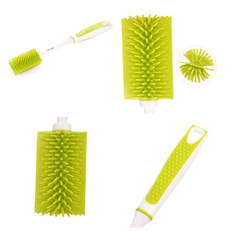 

2021 New Multifunctional High Quality TPR Long Handle Cup Wash Brush Baby Milk Bottle Brush Glass Cleaner