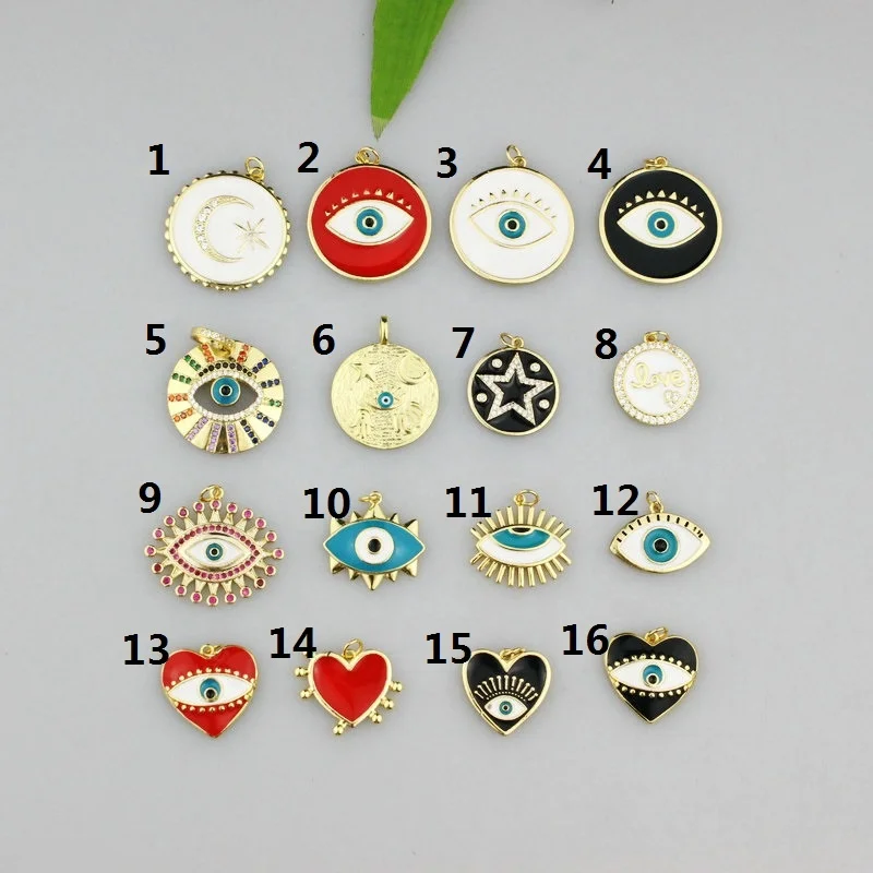 20 мм шт./лот Модный кулон с эмалью в форме глаза ожерелье/серьги/браслет ручной