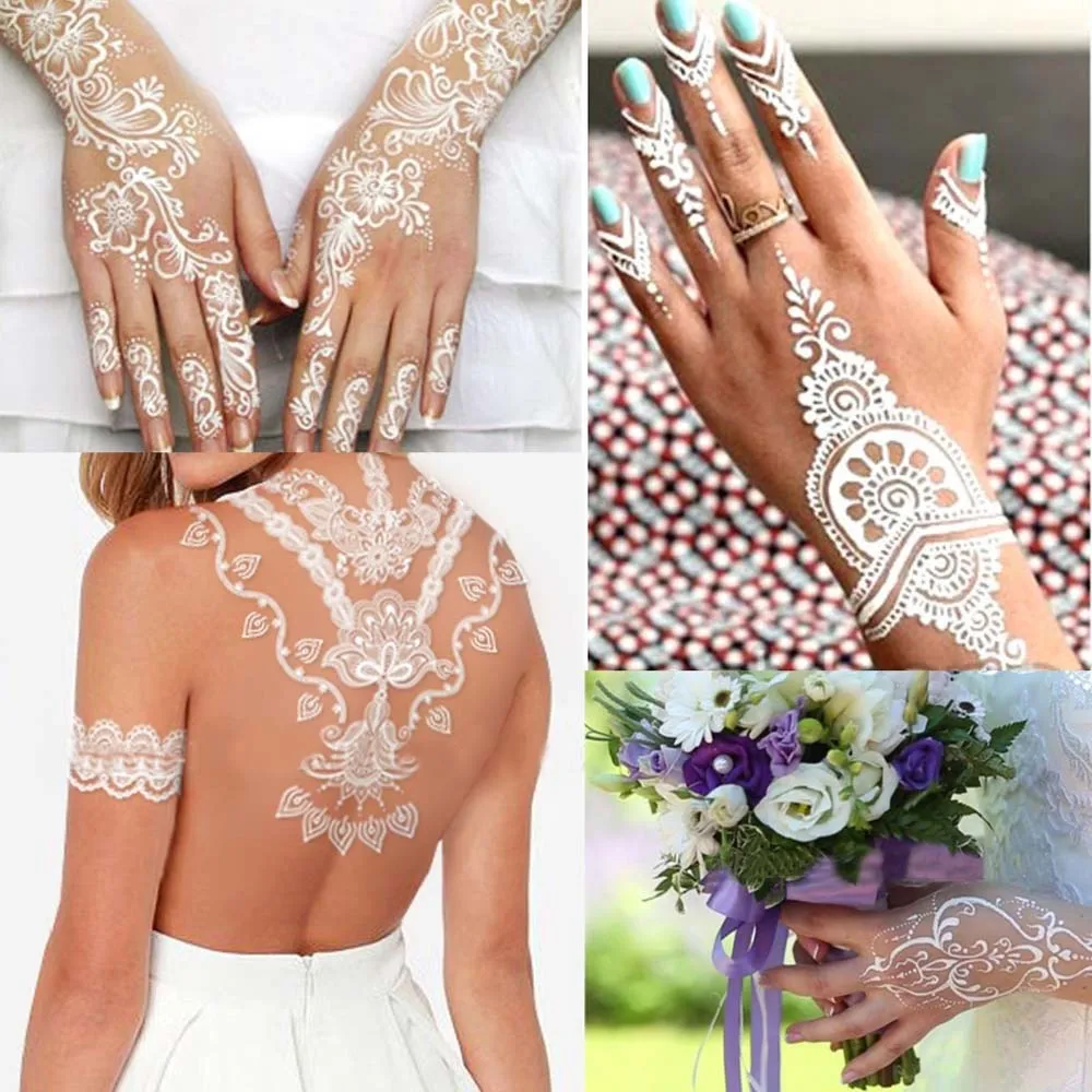India Golecha White Plant Henna Hanna Cream Bridal Styling Stage Makeup Temporary Body Painting Tattoo Ink Safety